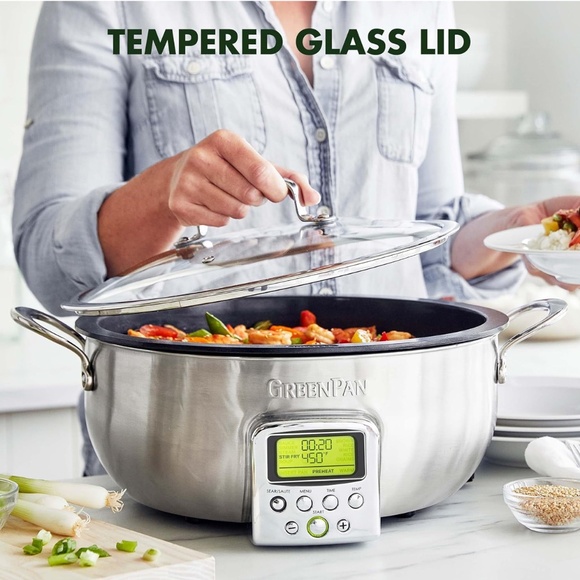GreenPan Elite 6QT Electric Skillet, Sear Saute Stir-Fry Cook Rice, Healthy Cera - Picture 1 of 9